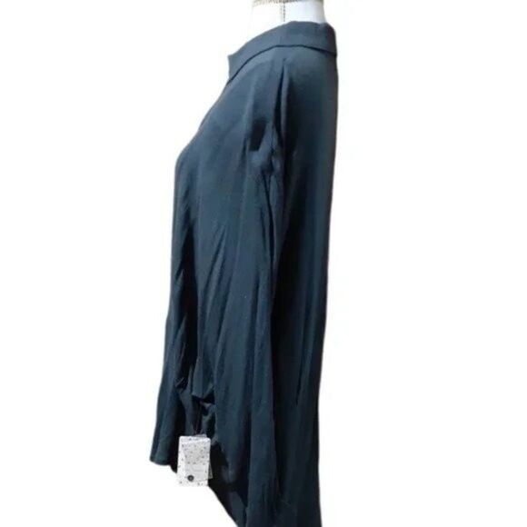 Free People True Affection Blouse Gray Long Sleeves Over Size High Low Sz Small - Picture 3 of 8